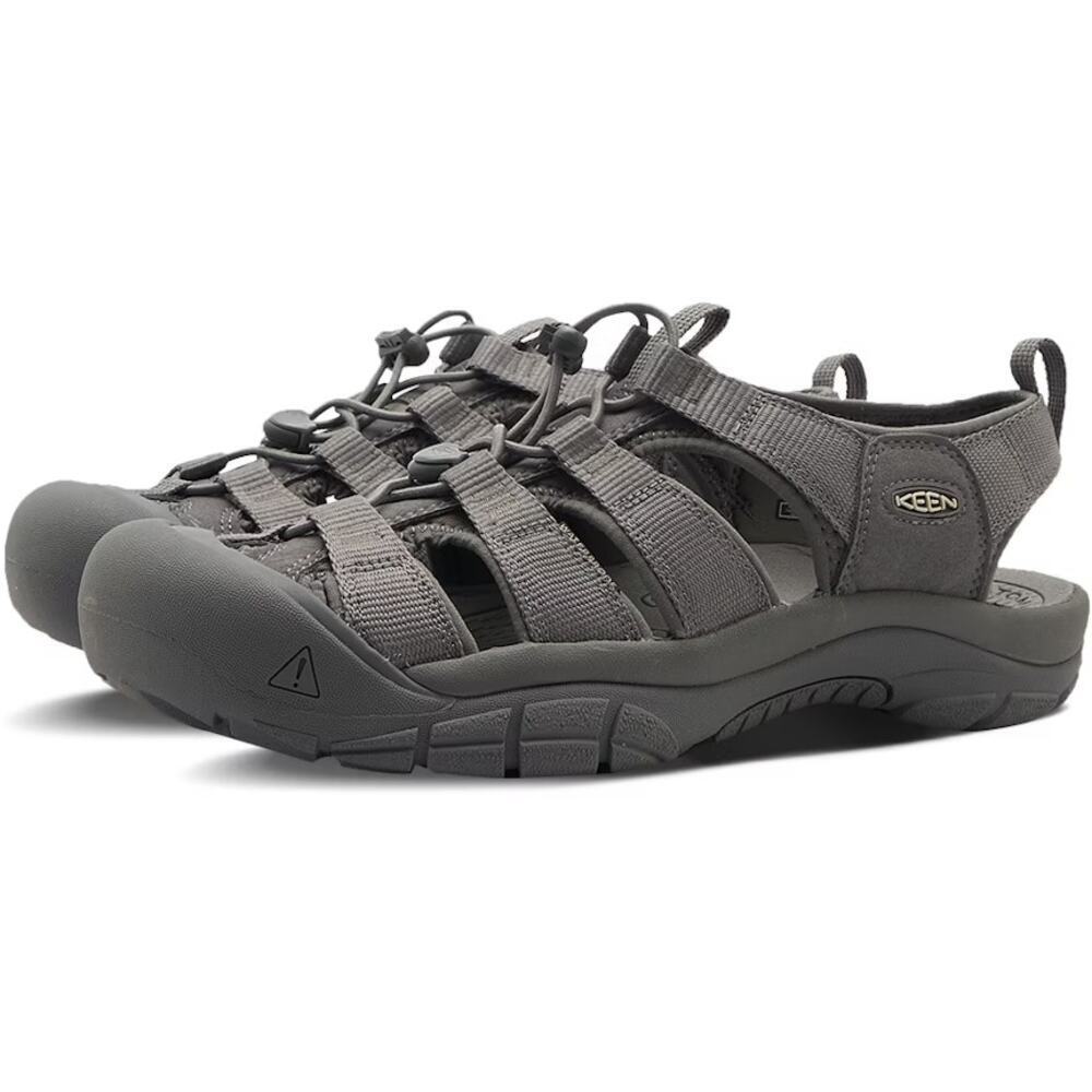 KEEN Men's Gray Newport H2 Leather Flats Sandals Size 9.5